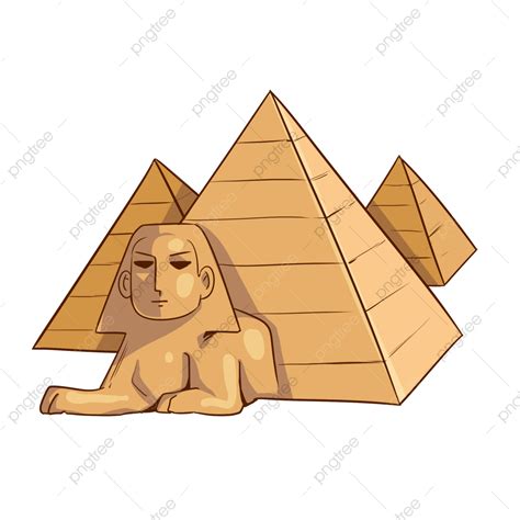 Elementos Originais Do Desenho Animado Pirâmide De Sphinx Egípcia Png