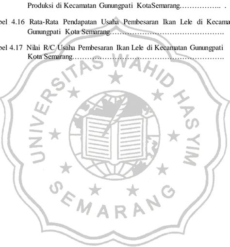 ANALISIS USAHA PEMBESARAN IKAN LELE DI KECAMATAN GUNUNGPATI KOTA