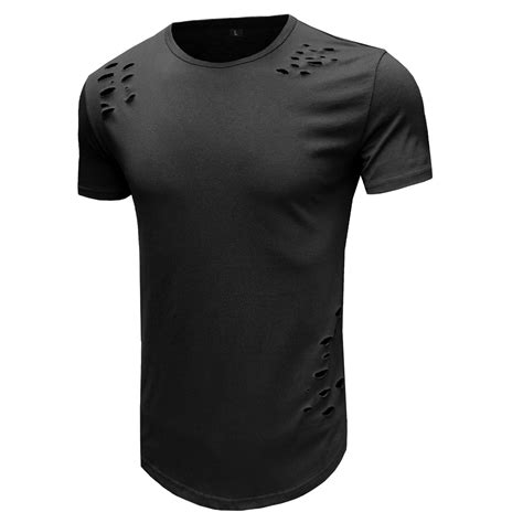 Mens Workwear T Shirts Spring Sports Slim Fit Solid Color Casual Cotton Round Shirt Neck Summer