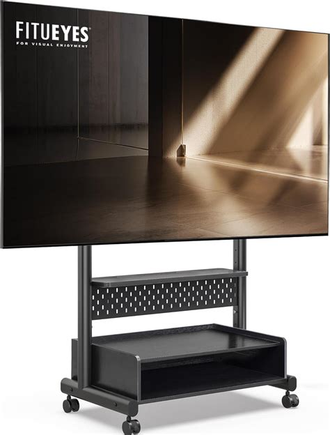 Fitueyes Tv Stand With Storage And Wheels For To Inch Led Lcd