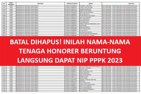 Batal Dihapus Inilah Nama Nama Tenaga Honorer Beruntung Langsung Dapat