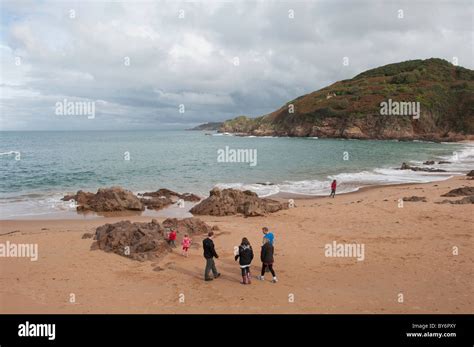 Grev De Lecq Beach On A Warm October Day Stock Photo Alamy