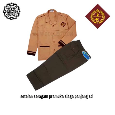 jual setelan seragam pramuka siaga sd panjang anak laki laki kelas