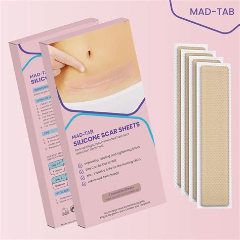 Madtab Hojas De Silicona Para Cicatrices Cinta Tiras Queloide