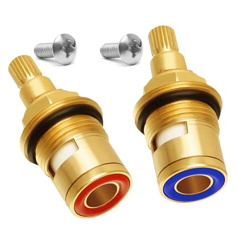 2 Pcs Ceramic Tap Cartridge 1/4 Turn 20 Spline, Tap Valve Replacement
