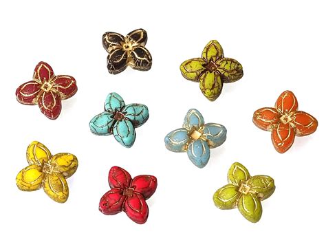 17mm Czech Glass Lily Flower Beads Bead3