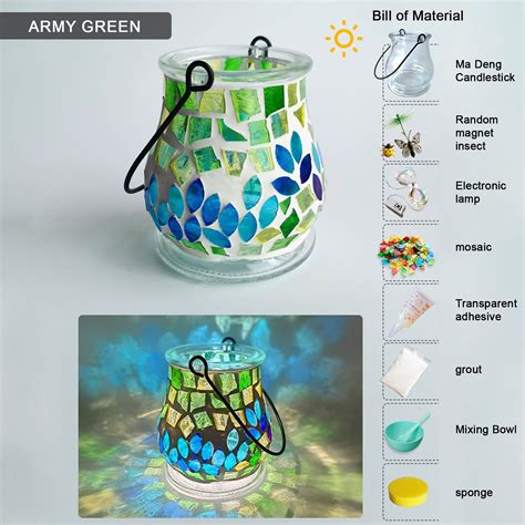 Fankiway Diy Mosaic Night Light Kit Make Your Own Mosaic Night Light Kit Diy Stained Glass Set