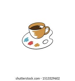 Art Cafe Logo Design Isolated Vector Stock Vector (Royalty Free ...