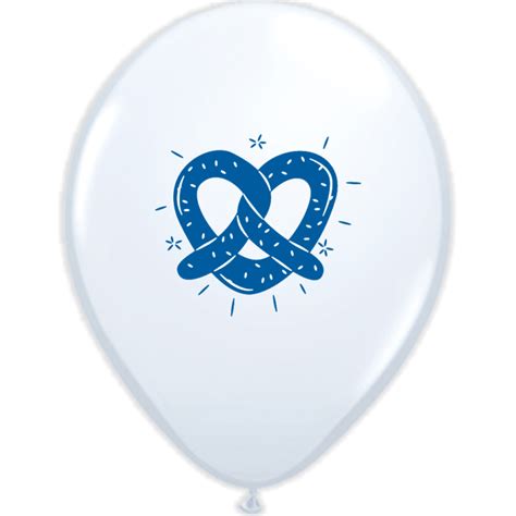 Luftballons Brezel Weiß 6 Stück printballoon