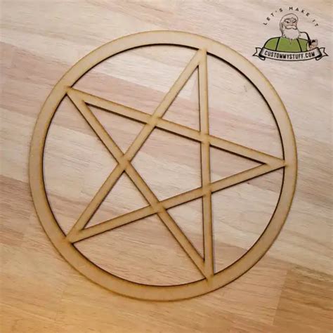 BOIS MDF WICCAN Pentagramme Pentacle Symbole Grand 6mm Formes Artisanat