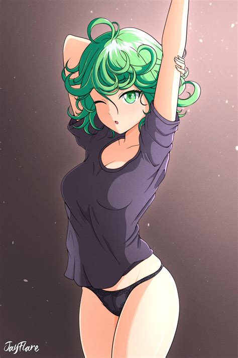 Rule 34 1girls Armpits Breasts Green Eyes Green Hair Jay Flare One Punch Man Panties Short