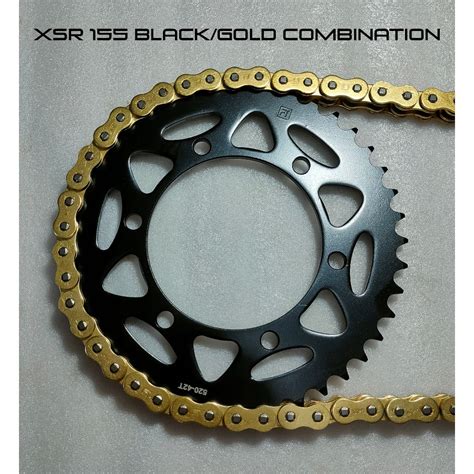 Xsr Ridetek Sprocket And Chain Set Black Edition Shopee Philippines