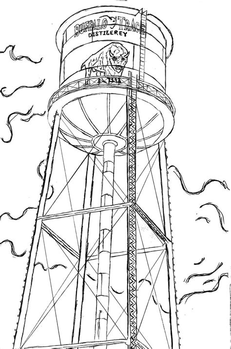 Water Tower Coloring Pages Sketch Coloring Page