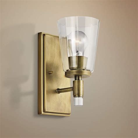 Kichler Audrea 10 High Natural Brass Wall Sconce 44a42 Lamps Plus