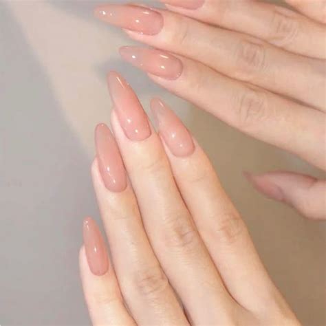 Press On Nails Nude Pink Gel Nails Fake Nails Nail Art