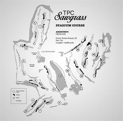 tpc sawgrass stadium  map bw digital  etsy