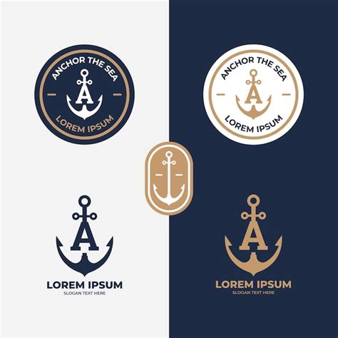 Premium Vector Anchor Logo Concept Marine Retro Emblems With Anchor