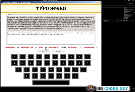 Typo Speed Typing Speed Calculator SourceCodester