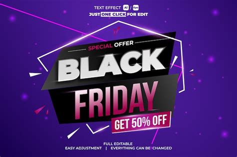 Premium Vector Black Friday Editable Text Effect