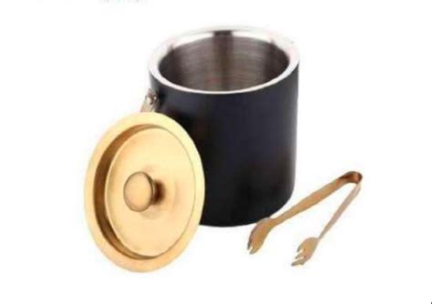 Stainless Steel BLACK AND GOLDEN ICE BUCKET At Rs 500 Piece In New