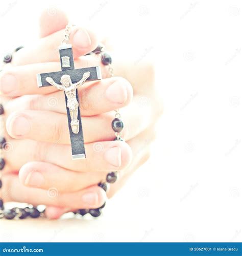 Praying Hands With Rosary Stock Image Image Of Catholic 20627001