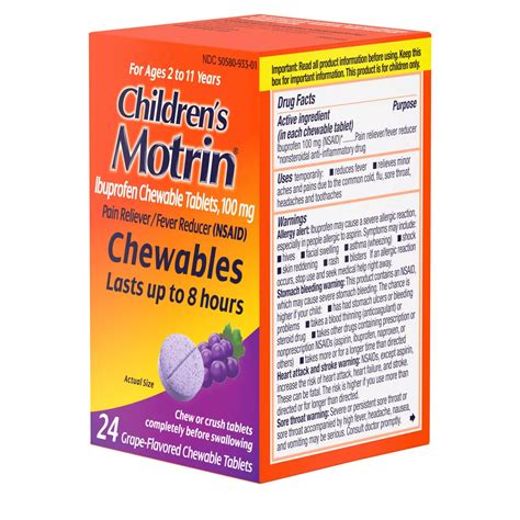 Childrens Motrin Chewable Tablets Grape Shop Pain Relievers At H E B