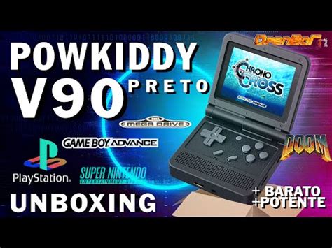 POWKIDDY V90 PRETO CHEGOU Unboxing e Review do Console Portátil mais