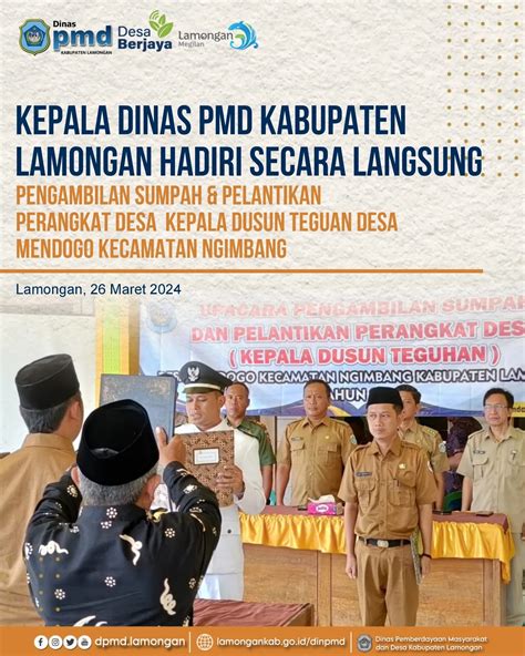 KEPALA DINAS PMD KABUPATEN LAMONGAN HADIRI SECARA LANGSUNG PENGAMBILAN