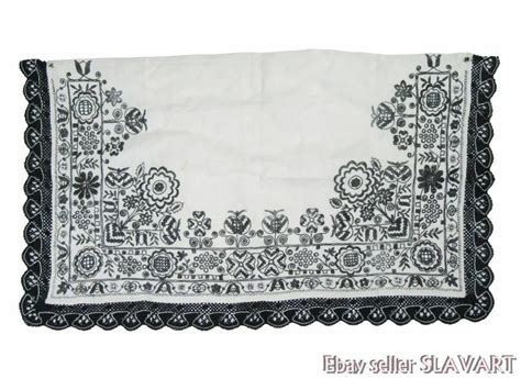 Vintage Czech Folk Costume Embroidered Collar Handmade Bobbin Lace