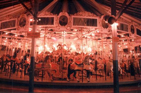 Crescent Parks Charles Looff Carousel At Night Carnival Rides