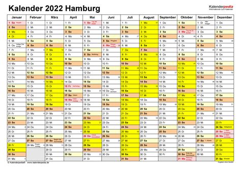 Kalender Hamburg Ferien Feiertage Excel Vorlagen