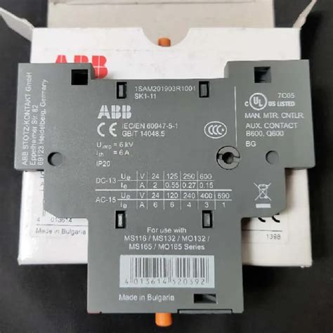 Abb Sk1 11 Signaling Contacts Mountable On The Right 1no 1 Nc