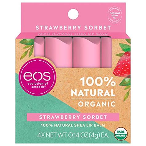 Eos Natural And Organic Stick Lip Balm Certified Organic And 100 Natural 014 Oz 4 Pack