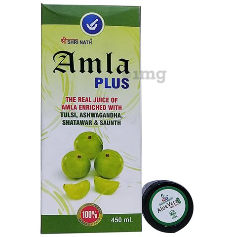 Shri Nath Amla Plus Juice With Aloe Vera Gel 10gm Free Buy Bottle Of