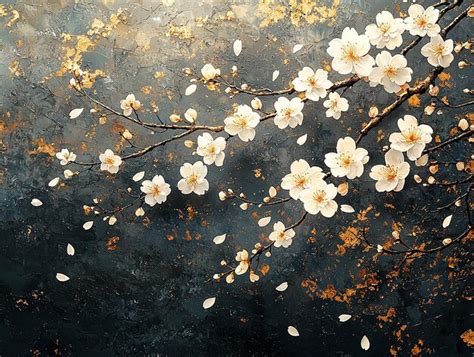 A Painting Of A Cherry Blossom Tree With The Words Cherry Blossom On It