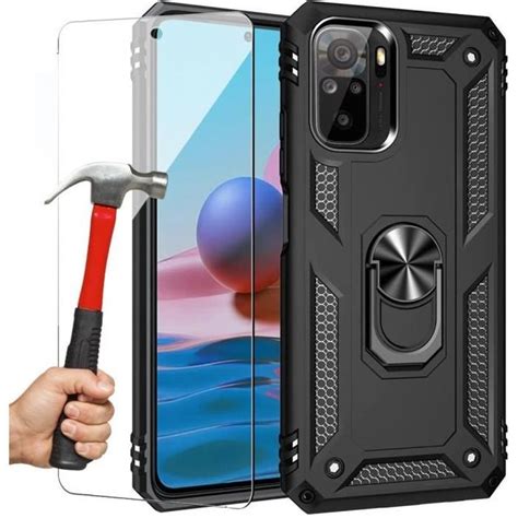 Coque pour Redmi Note 10S 6 49 2 Verres Trempés Coque Anneau