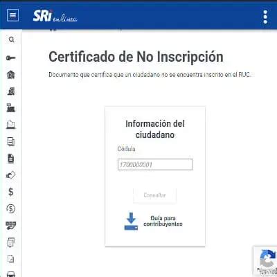 Certificado De No Inscripci N Sri No Ruc Ecu