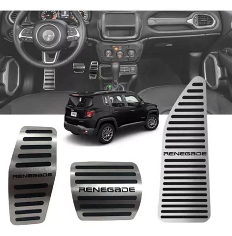 Kit Pedaleira Descanso P Inox Cromando Jeep Renegade Sport