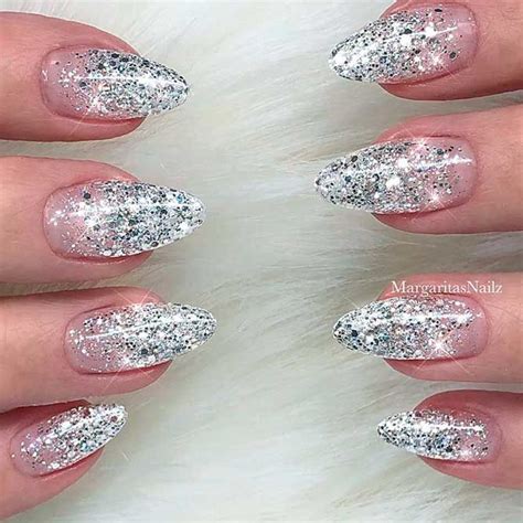 Silver Glitter Nail Art