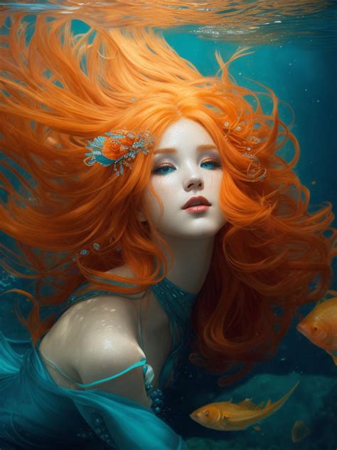 Orange Hair Aqua Woman Underwater 3 By Arrojado On Deviantart