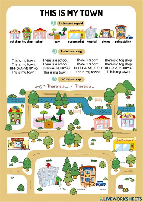 This is My Town Map Worksheet for Kids