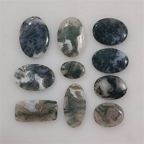 Moss Agate Cabochon Etsy