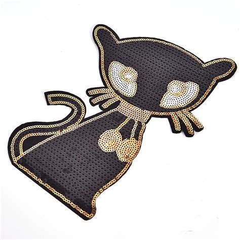 Buy Sequins Patch Sexy Pussy Cat Applique Embroidery Iron On Patch Clothes Stickers At