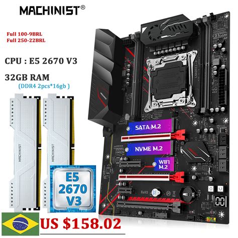 MACHINISTE MR9A PRO X99 Carte Mère Combo LGA 2011 3 Xeon E5 2670 V3 CPU