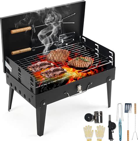 Amazon HOMFUL Charcoal Grills Portable Camping Grill Folding BBQ