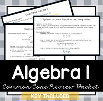 Algebra Regents Review Packet Pdf