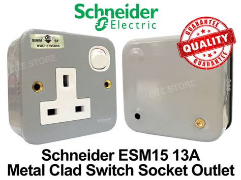 Schneider Esm15 1 Gang 13a Metal Clad Switch Socket Outlet S Class Sirim Lazada