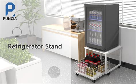 Puncia 197x197in Mobile Mini Fridge Stand With Large