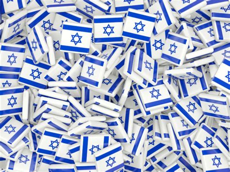 Square flag background. Illustration of flag of Israel