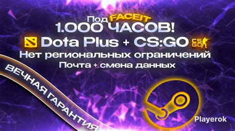 Купить Dota 2 Plus CS GO 1 000 часов Родная почта Под FACEIT